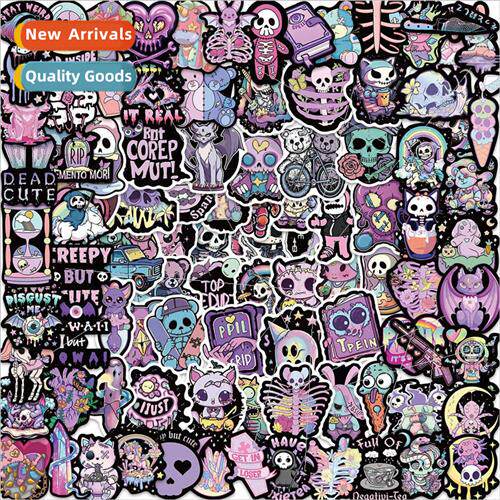 100 black and purple gothic crow stickers DIY decorative lug