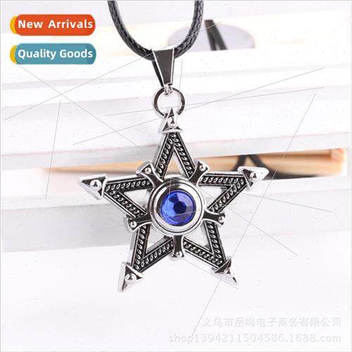 Necklace Black Rock Shooter Pentagram Necklace with Diamonds