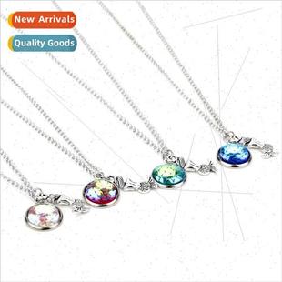 Time Gemstone Flat Fish Pendant Faceted Diamond Neckla Scale