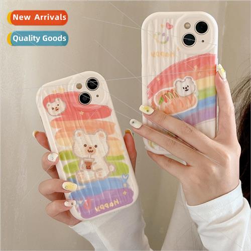 Oil Painting Rainbow Doodle Burger Bear 13promax Cute New iP