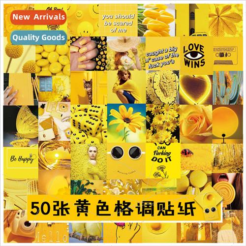 50 yellow grunge creative graffiti stickers luggage scooter
