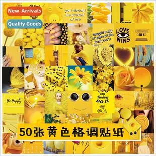 50 yellow grunge creative graffiti stickers luggage scooter