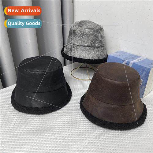 Hat female winter warm ear protection lambs wool fishermans