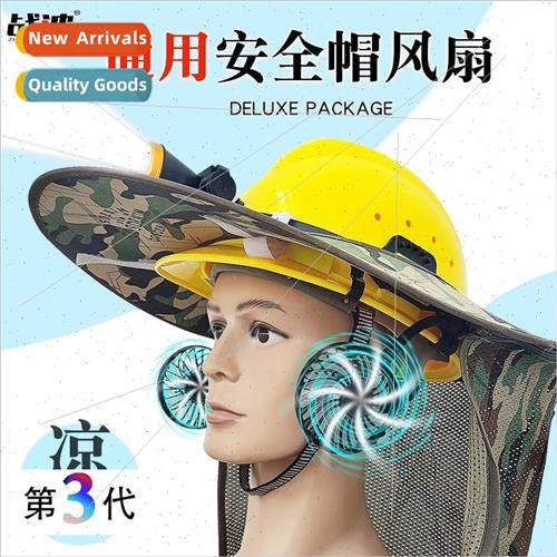 Safety helmet with fan site-specific summer sunscreen built-