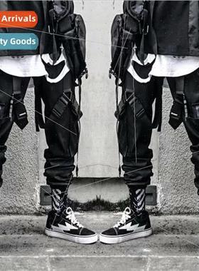 function wind pants mens spring and fall paratrooper drawstr
