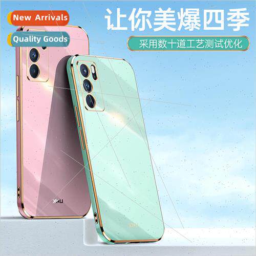 适用 oppoReno6pro cell phone case A16 straight edge plating
