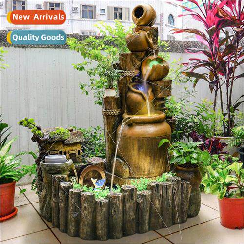 Large rockery water fountain fish pond landscaping office ba