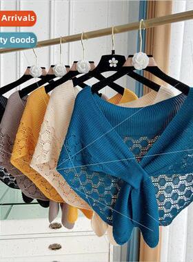 Knitted small shawl ageing sunflower outwear ice silk small