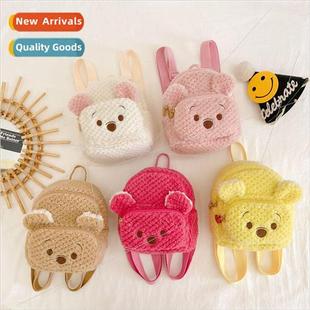 fashion small bag Cartoon bear princess plush backpack cute