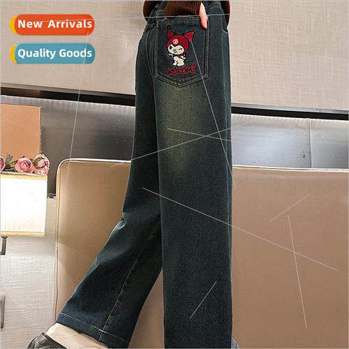 Girls jeans fall and winter thickened one-piece velvet pants