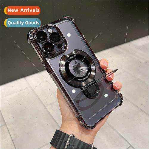 New plating magnetic stand 适用 iPhone 13 transparent 15ProM
