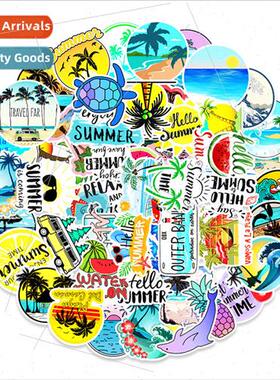 50 pcs Enjoy Summer Coconut Beach Graffiti Stickers Skateboa