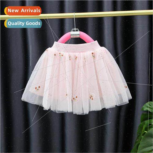 new four seasons childrens dresses bear embroidery skirt gir