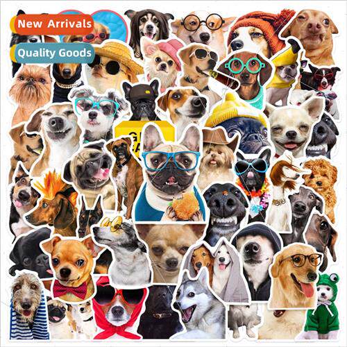 50 pcs of realistic puppy doodle stickers water cup phone ca
