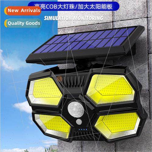 New solar wall light human body sensor split can remote cont