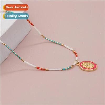 Halloween gift dopamine wind color clashing rice beads saint