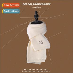 2021 new embroidery female bear winter cute Scarf Japanese