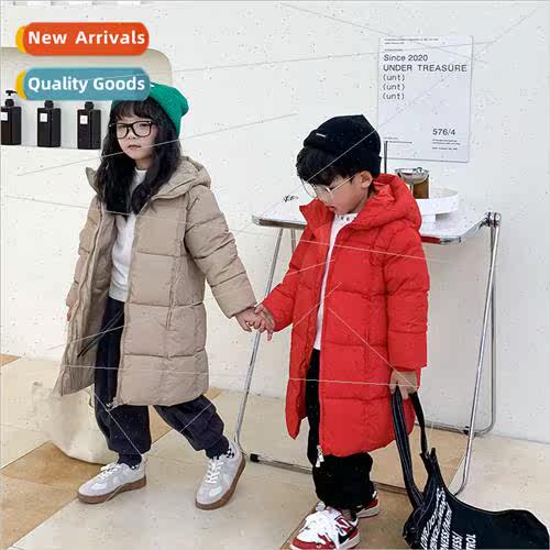 2022 new childrens down cotton jacket in the long Korean  of