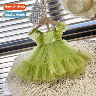 Summer baby girl sweet dress cute sleeveless mesh cake dress