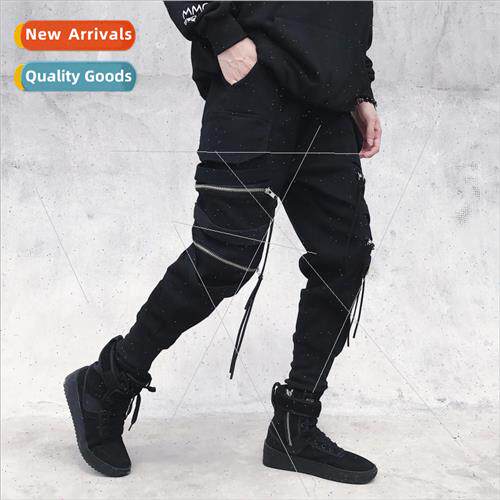 Cargo work pants mens leg Korean nd American set loose bf wi
