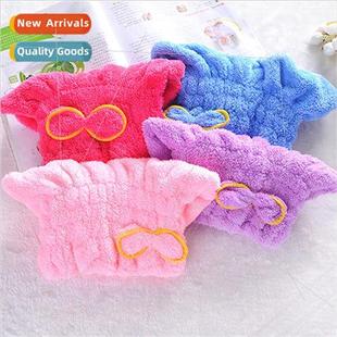 Thickened Bow Velvet Absorbent Coral Cap Quick Ladies Drying