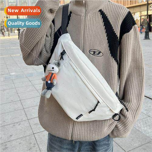 mens solid color waist bag new Hong Kong  large-capacity cro