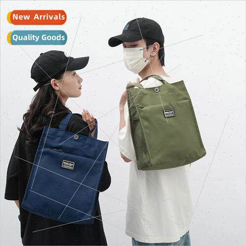 mple fashion splicing canvas underarm bag men and women out