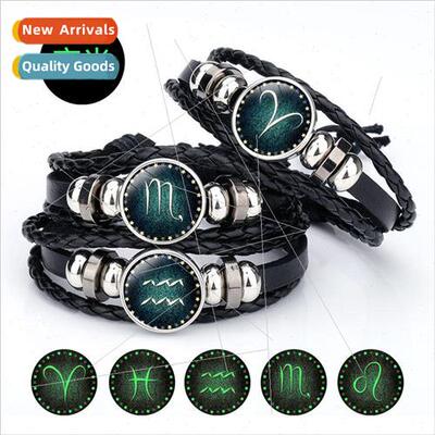 New minous 12 Constellation Time Gemstone Bracelet Beaded Ro