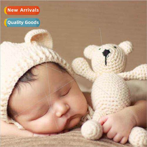 Handmade Crochet Doll Bear Two-Piece Set Bear Doll Hat