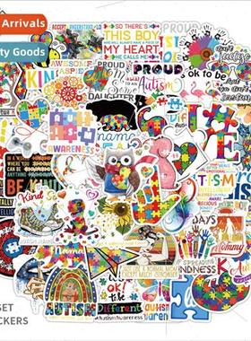 50 new cure autism doodle stickers notebook helmet waterproo