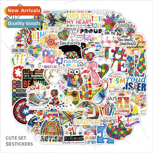50 new cure autism doodle stickers notebook helmet waterproo