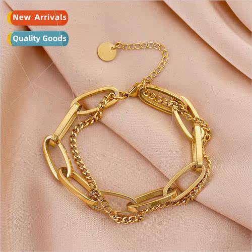 Titanium steel chain double layer bracelet female stainless