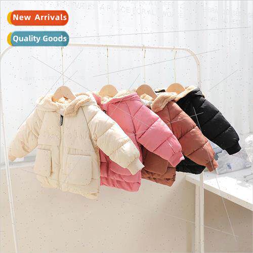 Childrens down cotton jacket female boys cotton coat lambs w