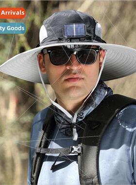 Solar embedded rechargeable fan large wind cooling removable