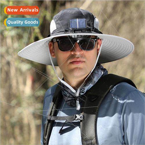 Solar embedded rechargeable fan large wind cooling removable