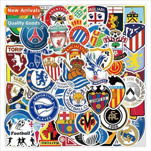 50 new soccer club badge graffiti stickers luggage notes car