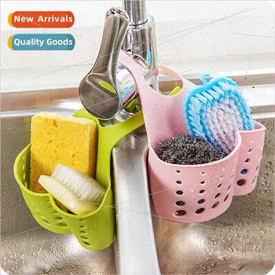 Adjustable snap-on faucet storage hanging basket kitchen dra
