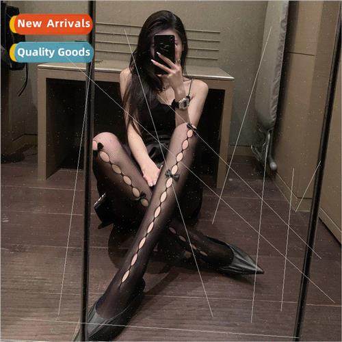 Personalized hollow multiple bow net stockings dark gothic l