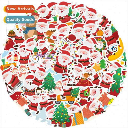 50 cartoon santa claus stickers can be decorated luggage pen