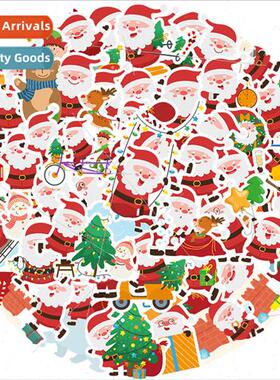 50 cartoon santa claus stickers can be decorated luggage pen