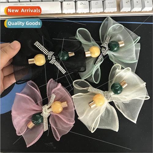 Summer new slippers shoes flower organza lock edge color can