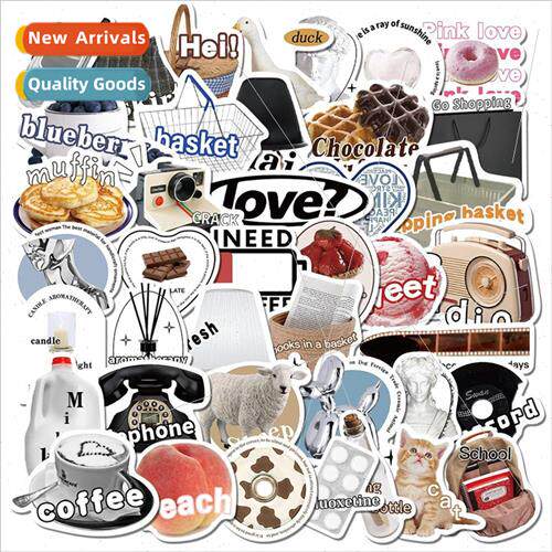 55 cartoon ins coffee peach peach milk stickers personalized