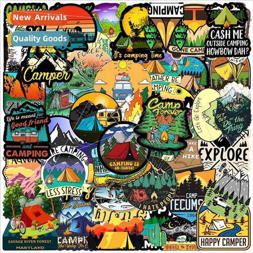 50 outdoor camping graffiti stickers car cell phone skateboa