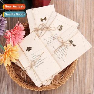 Vintage Metal DIY Greeting Blessing Creative Folding Card