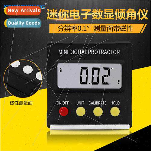 Mini Electronic Digital Inclinometer Black with Magnetic Bal