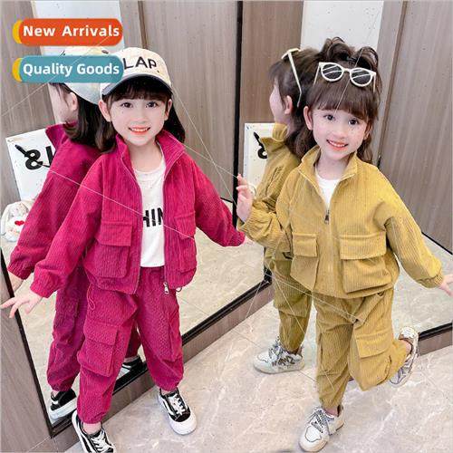 2023 new childrens clothing girls casual suit spring  in sma