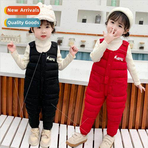 Autumn and winter childrens pockets down cotton pants infant