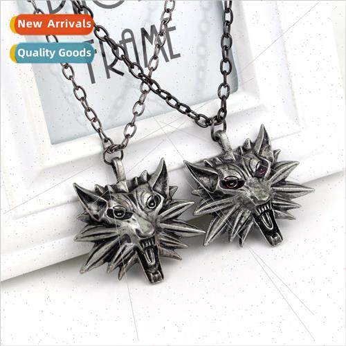 The witcher 3 witcher original wolf head necklace vintage ne