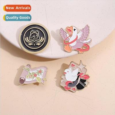 New peace dove creative animal brooch cute metal badge bird