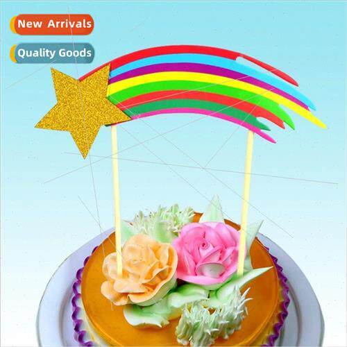 Baking Cake Plate with Tail Stars Rainbow Shooting Stars ttl